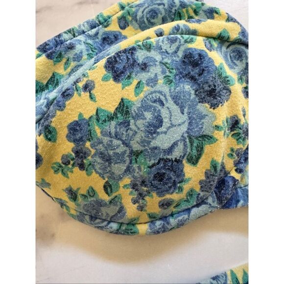 women's S bikini bottoms V padded bra swim suit 2 piece cotton high rise 90’s fl - Picture 2 of 8